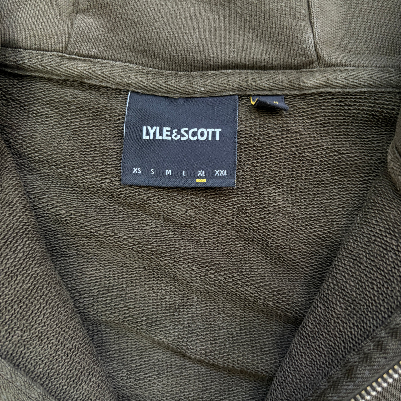 Lyle & Scott Zip-Hoodie Khaki mit dezenten Logo