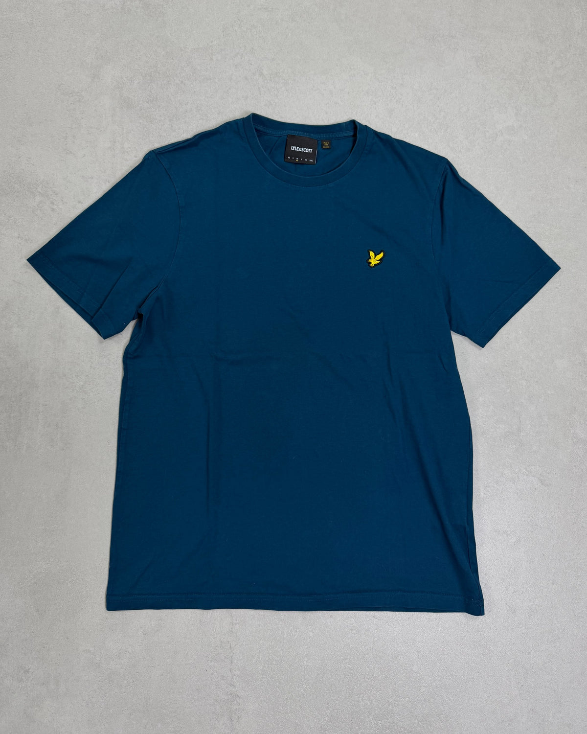 Lyle & Scott T-Shirt Petrolblau mit Adler – Vorderseite
