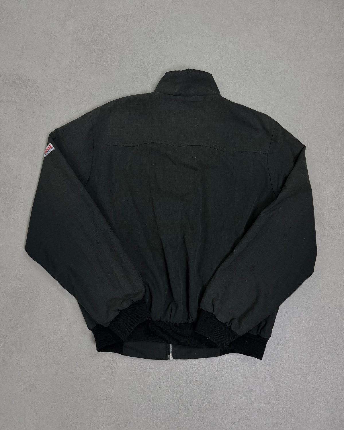 Lonsdale Harrington-Jacke Schwarz mit Tartan-Futter – Rückseite