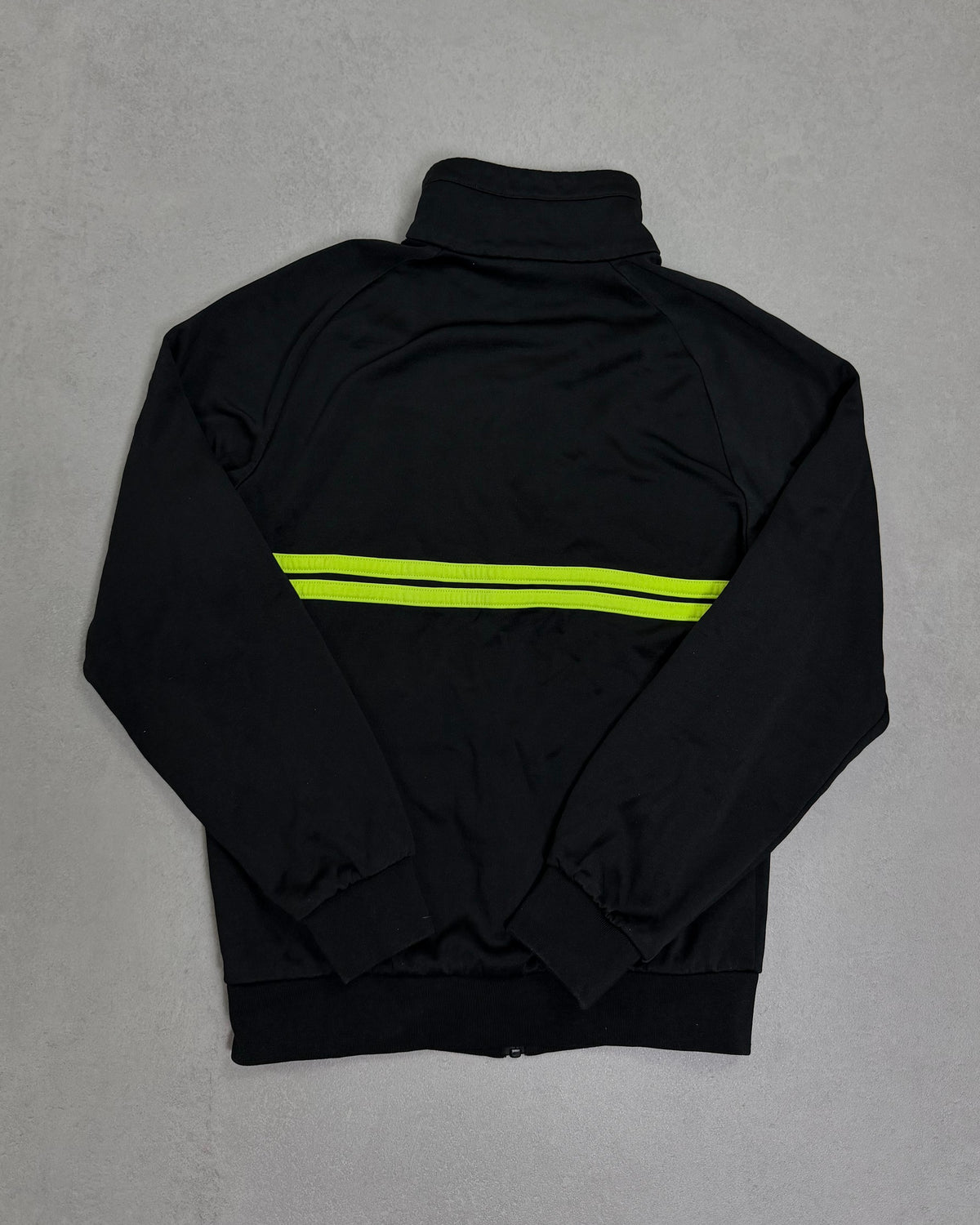 Sergio Tacchini Trainingsjacke Schwarz mit neongelben Streifen – Rückseite