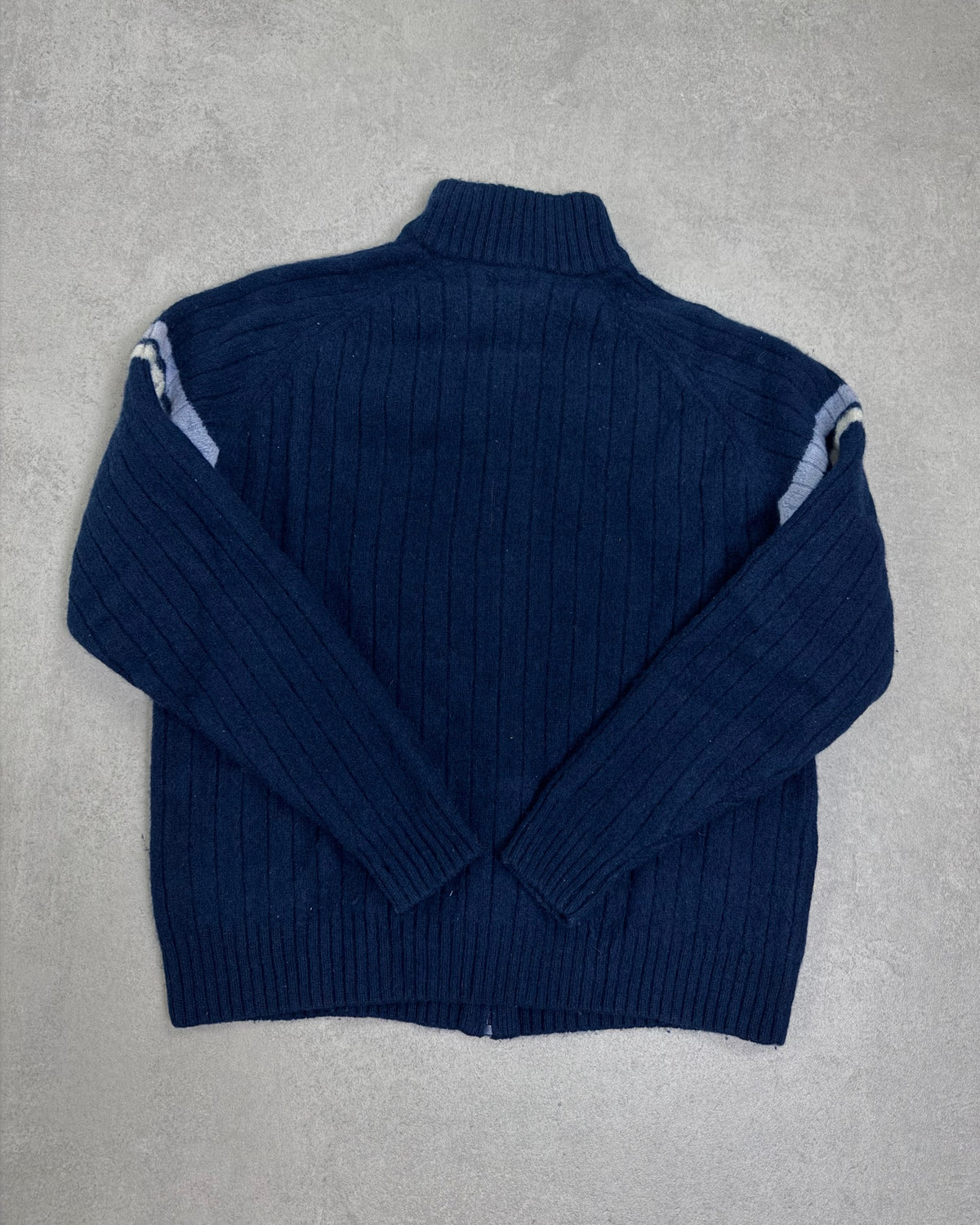 Fred Perry Strickjacke Navy mit Zip Größe XL – Rückseite