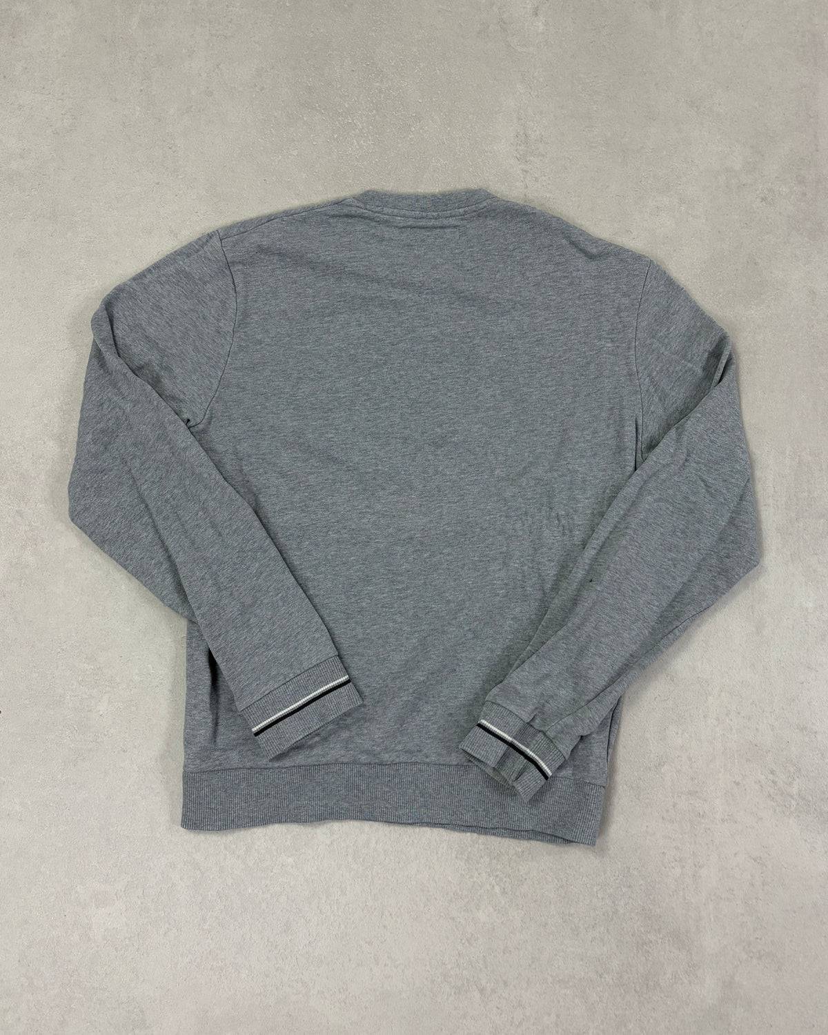 Fred Perry Pullover Grau meliert mit dunklem Tipping Größe M – Rückseite