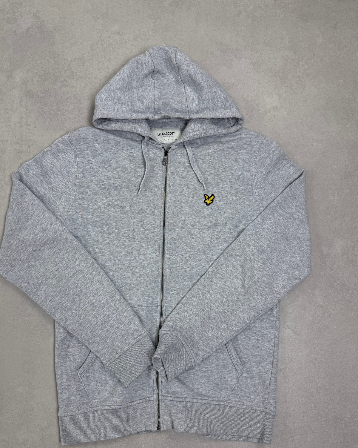 Lyle & Scott Zip-Hoodie Grau meliert Größe M – Vorderseite