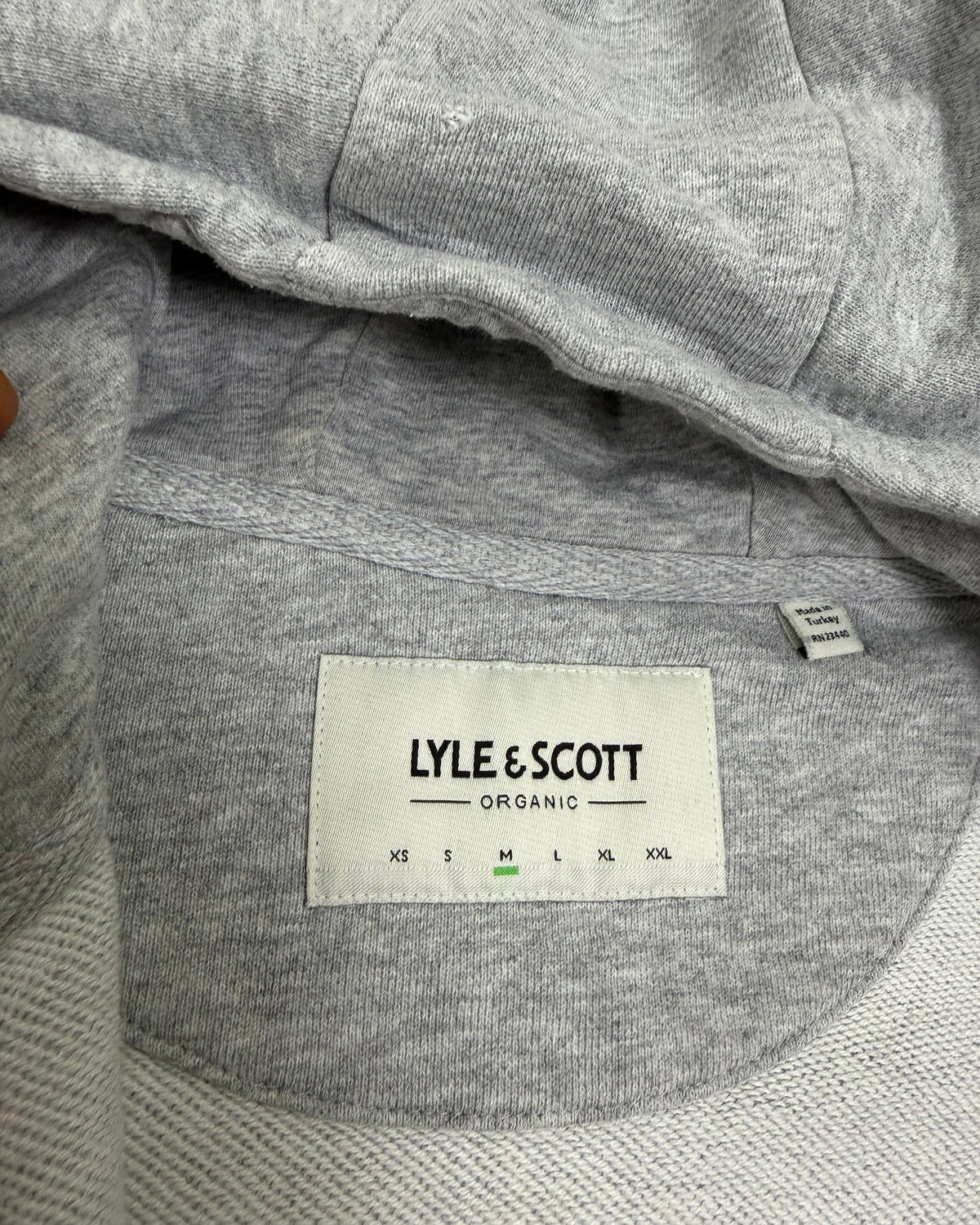 Lyle & Scott Zip-Hoodie Grau meliert Größe M – Etikett