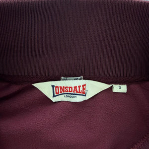 Lonsdale Trainingsjacke in Bordeaux mit Gelbem Streifen auf der Brust