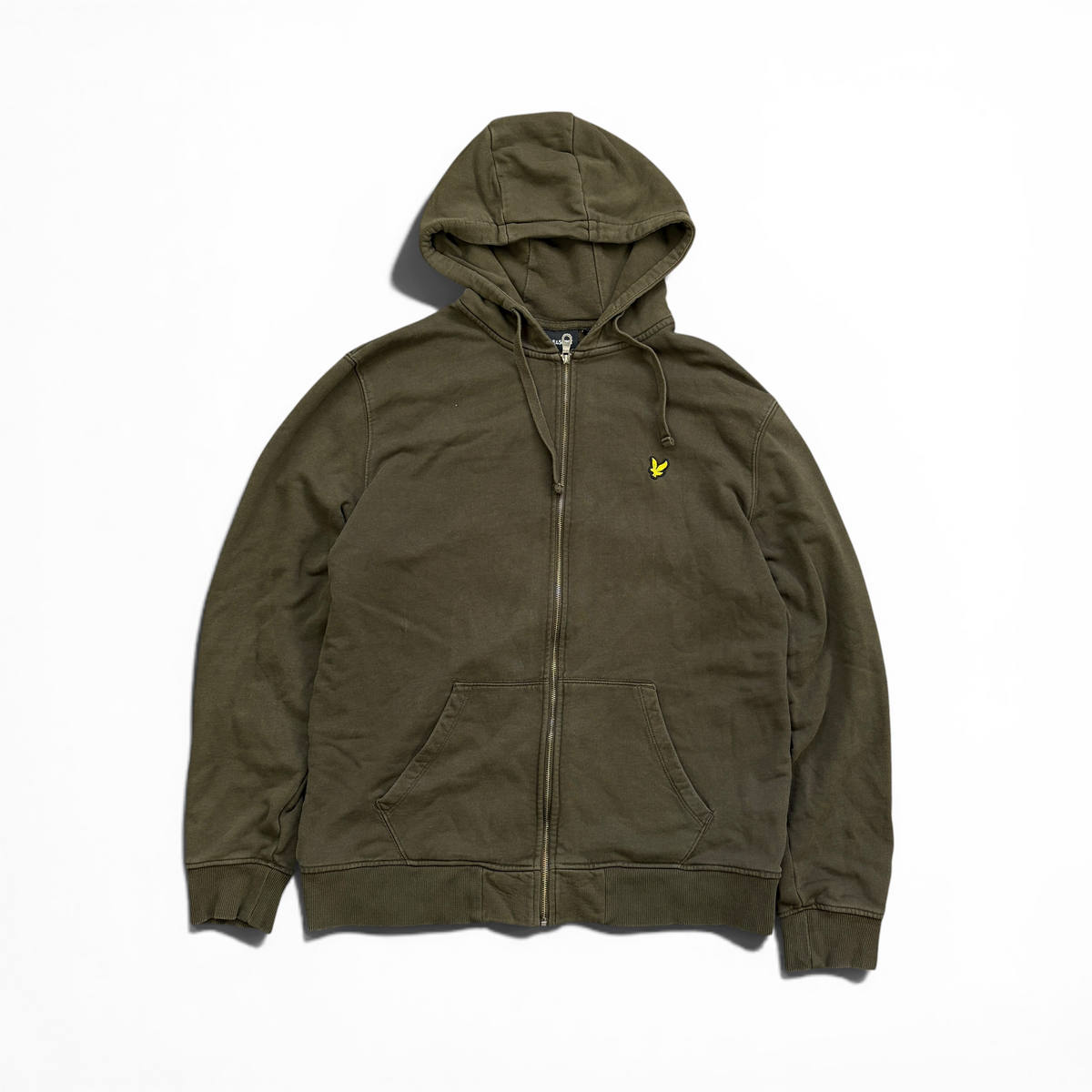 Lyle & Scott Zip-Hoodie Khaki mit dezenten Logo