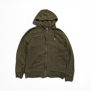 Lyle & Scott Zip-Hoodie Khaki mit dezenten Logo