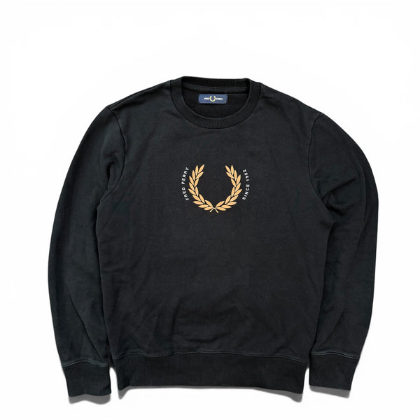 Fred Perry Sweater Schwarz mit Mittelprint