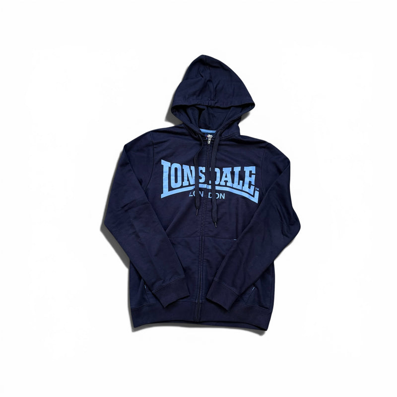 Lonsdale Zip-Hoodie Navyblau mit Mittelprint