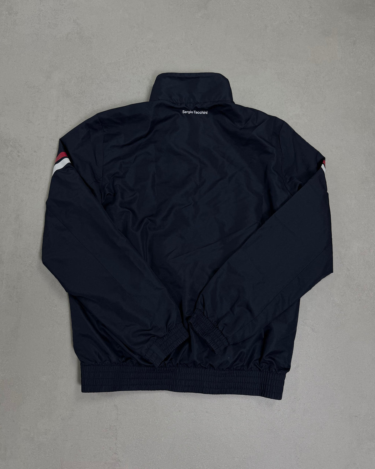 Sergio Tacchini Trainingsjacke Navy mit roten Streifen – Rückseite