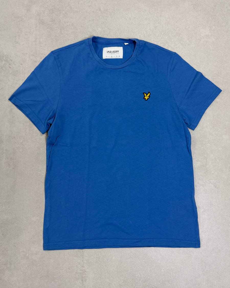 Lyle & Scott T-Shirt Royalblau mit Adler – Vorderseite
