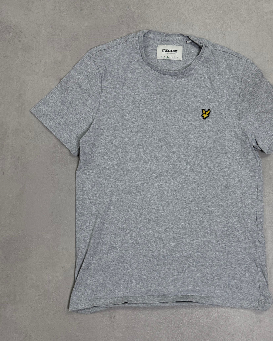 Lyle & Scott T-Shirt Grau meliert mit Adler – Vorderseite
