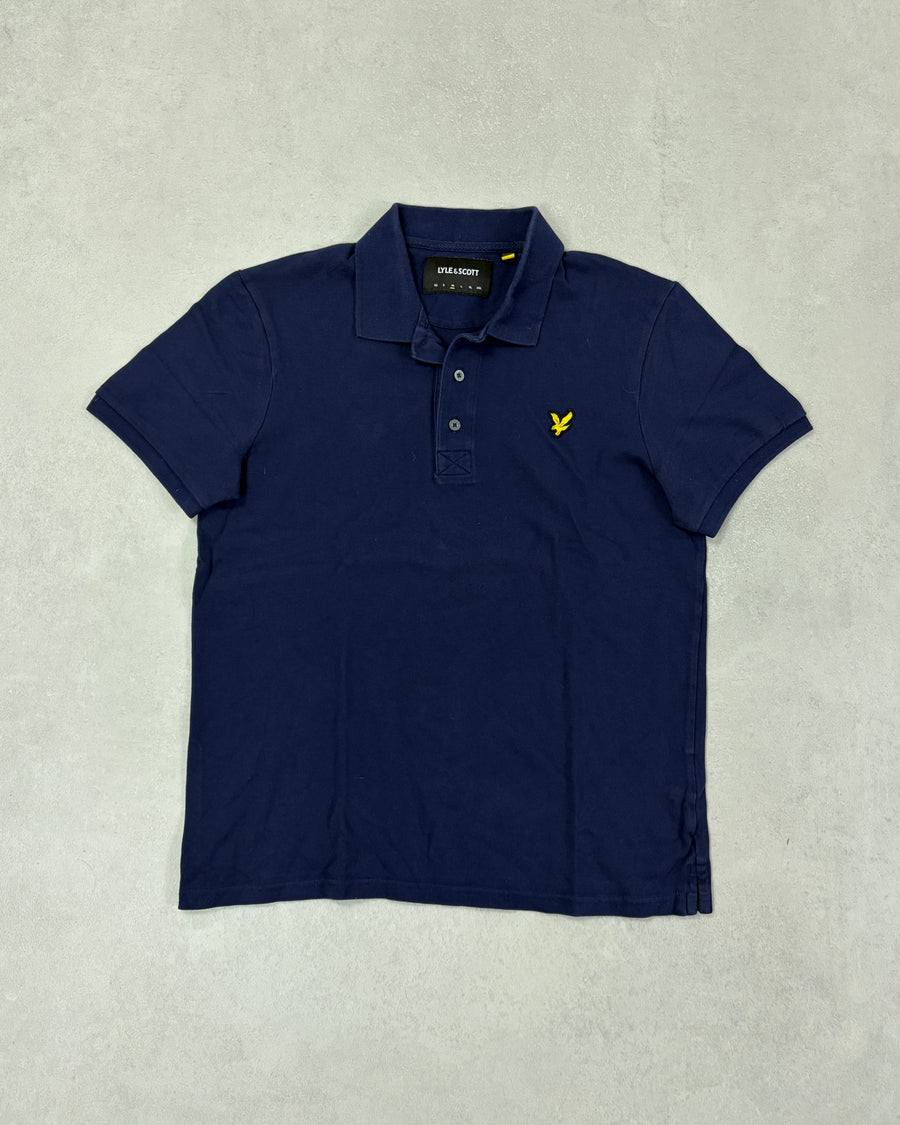 Lyle & Scott Poloshirt Navy mit Adler – Vorderseite