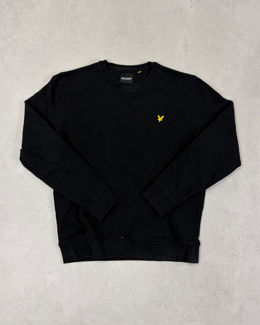 Lyle & Scott Pullover Schwarz mit Adler – Vorderseite