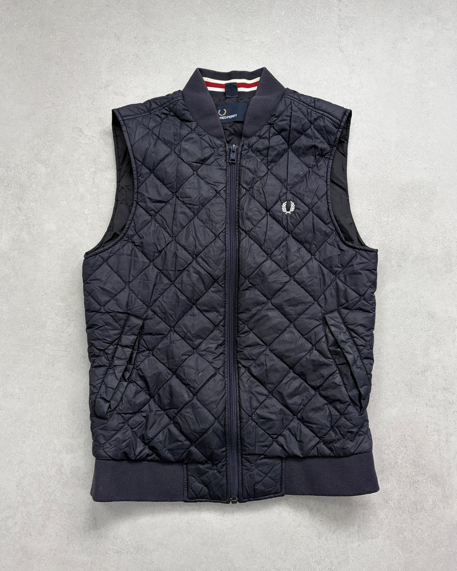 Fred Perry Steppweste Navy Größe S – Vorderseite