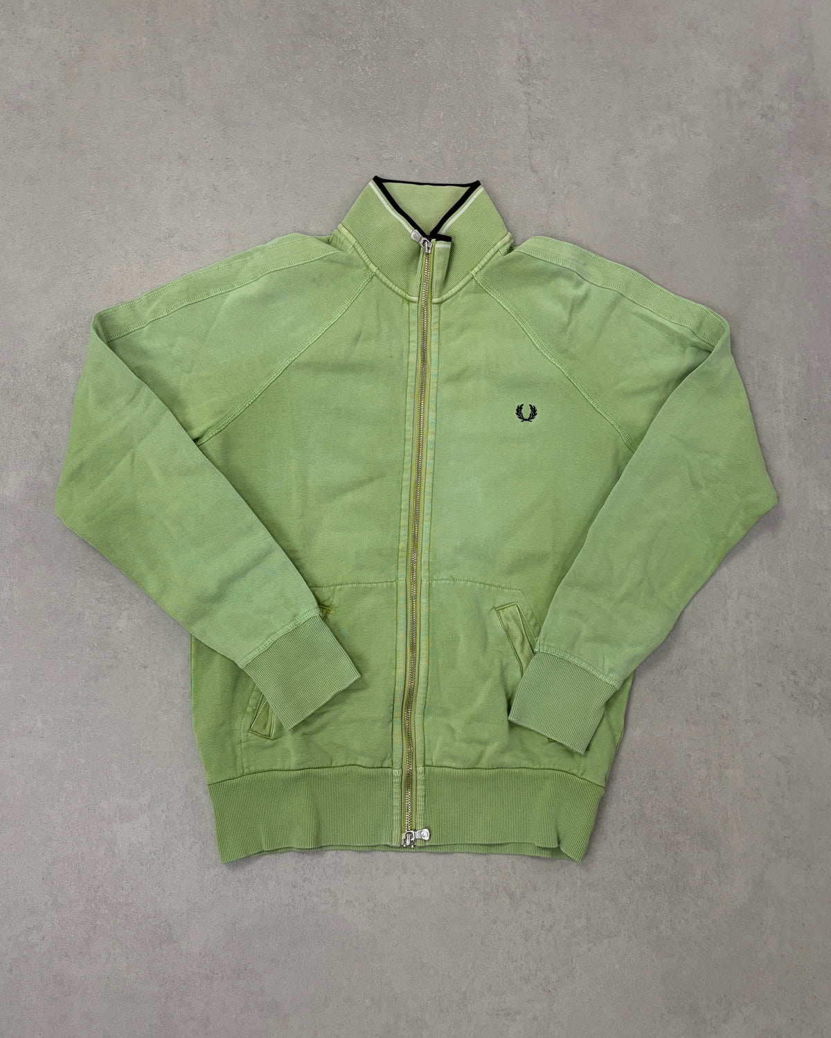 Fred Perry Sweat-Trainingsjacke Hellgrün Größe XL – Vorderseite