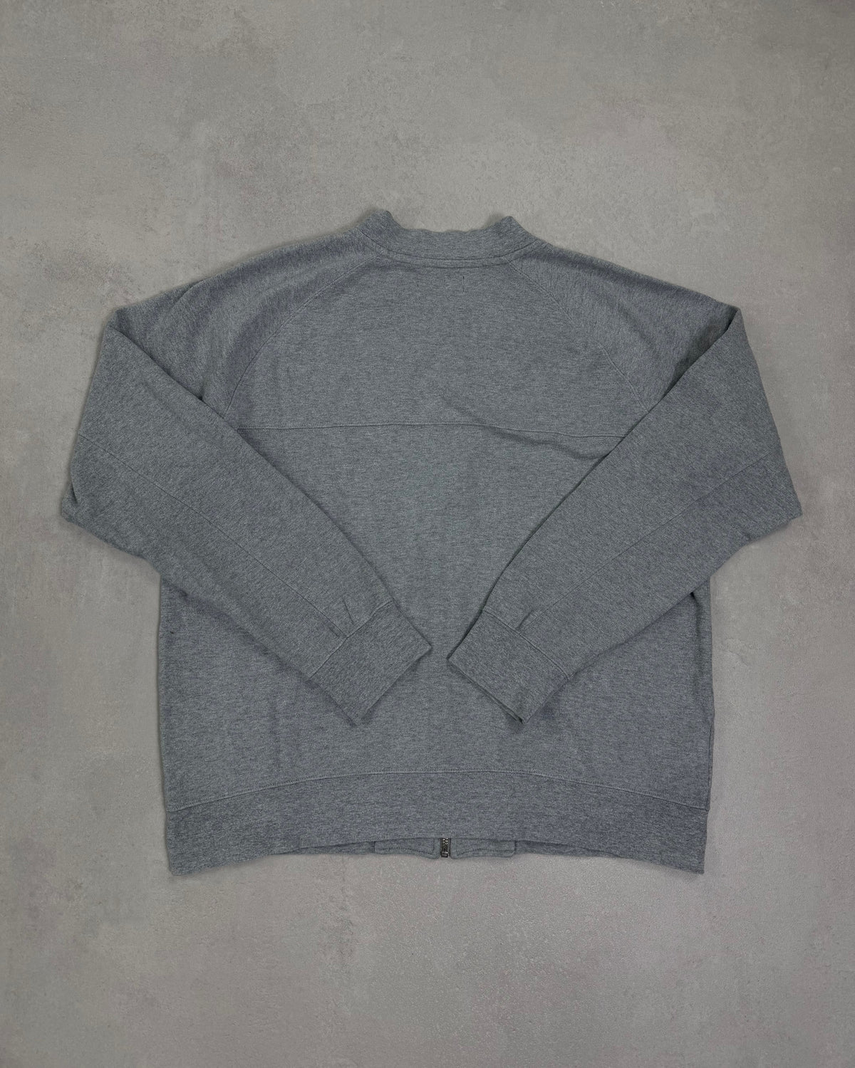 Fred Perry Sweatjacke Grau meliert mit Zip und Tipping-Kragen Größe XL – Rückseite