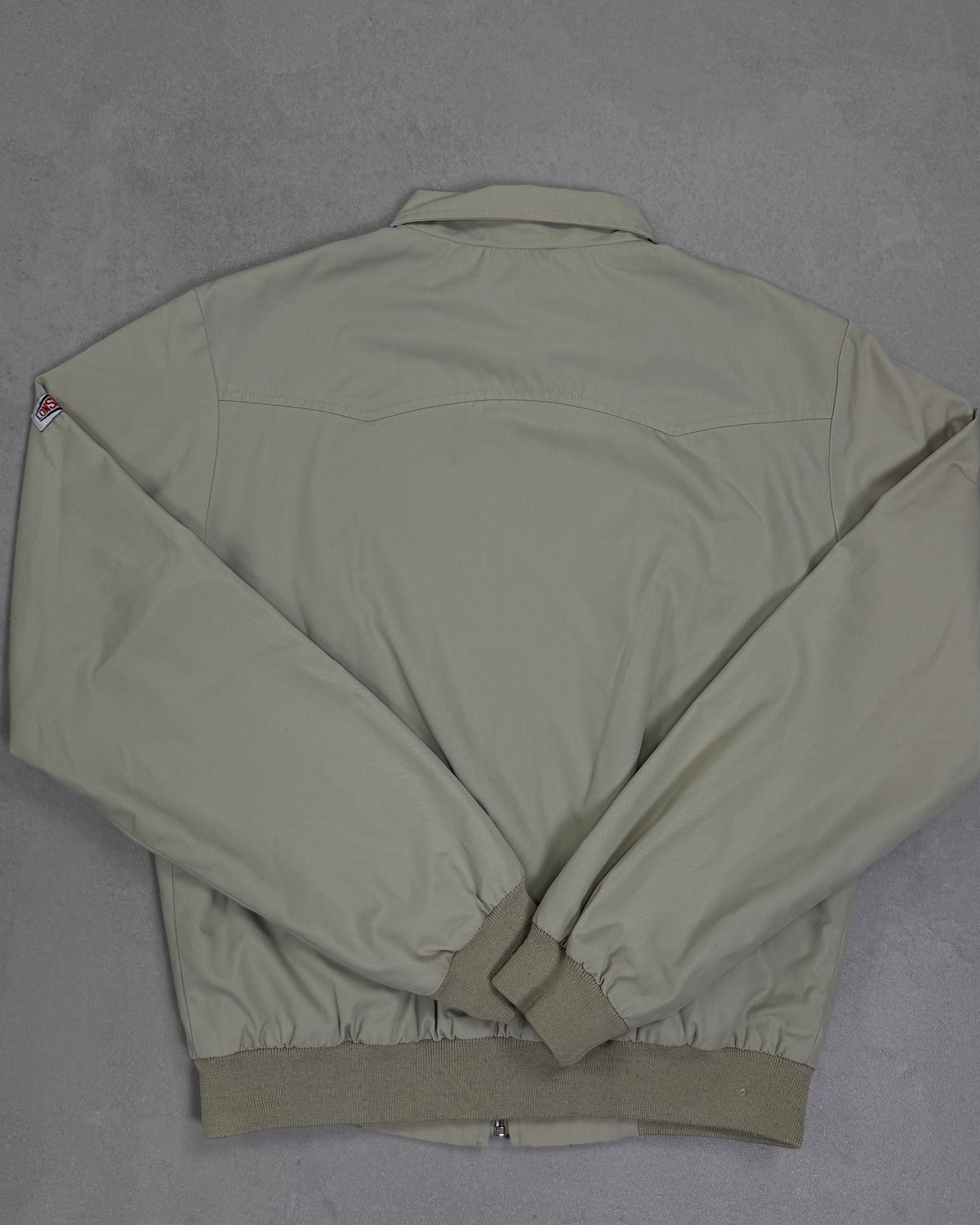 Lonsdale Harrington-Jacke Beige mit Tartan-Futter Größe M – Rückseite