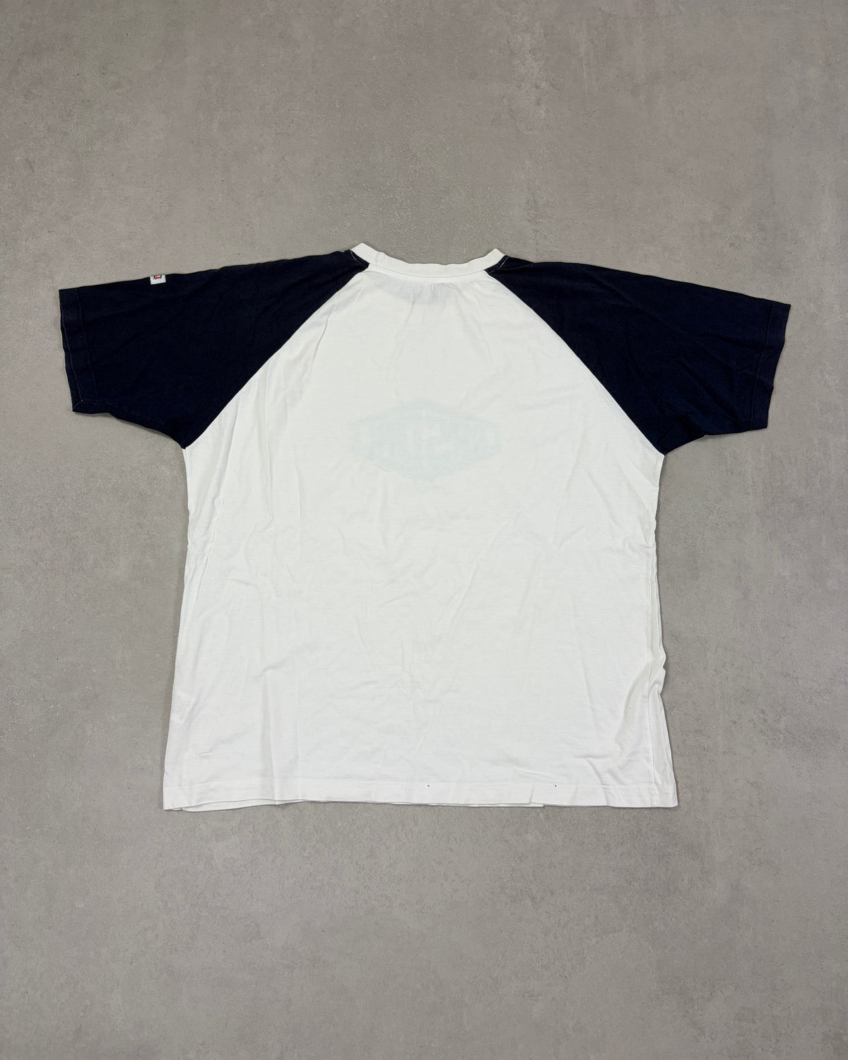 Lonsdale Raglan T-Shirt Weiß-Navy mit Logo Größe XL – Rückseite