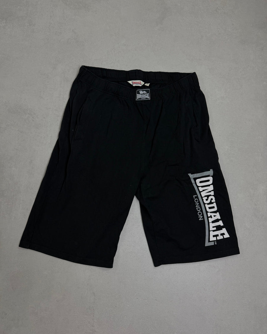 Lonsdale Shorts Schwarz mit großem Logo Größe XL – Vorderseite