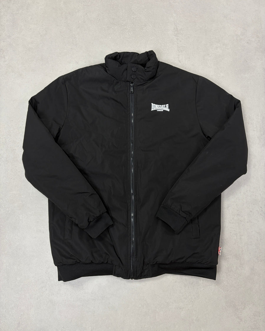 Lonsdale Steppjacke Schwarz Größe L – Vorderseite