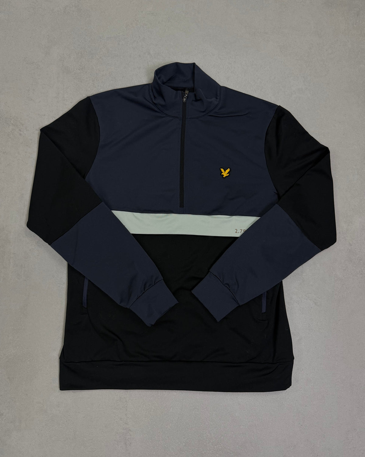 Lyle & Scott Half-Zip Trainingsoberteil Navy-Schwarz Größe M – Vorderseite