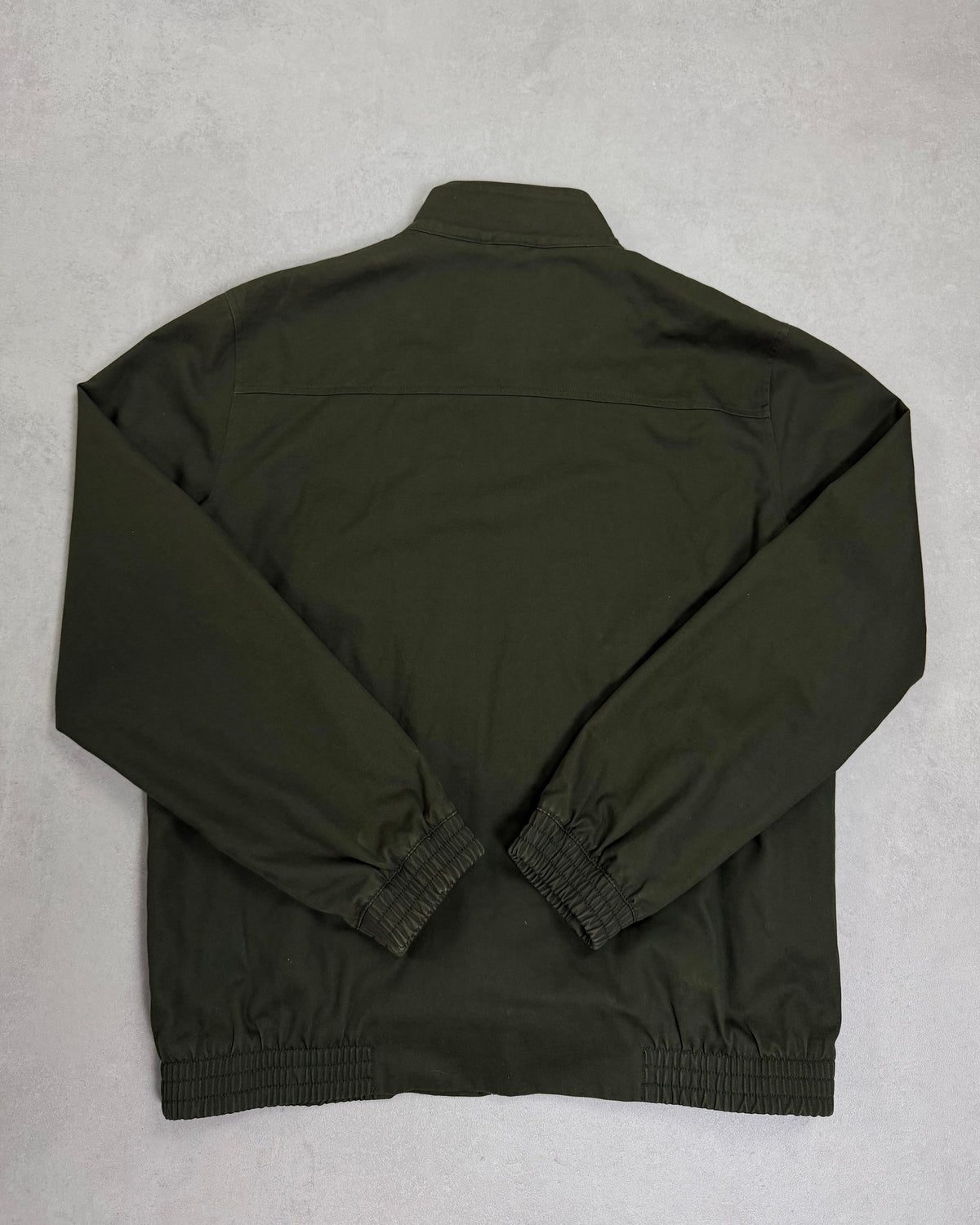 Lyle & Scott Harrington-Jacke Oliv mit Tartan-Futter Größe XL – Rückseite