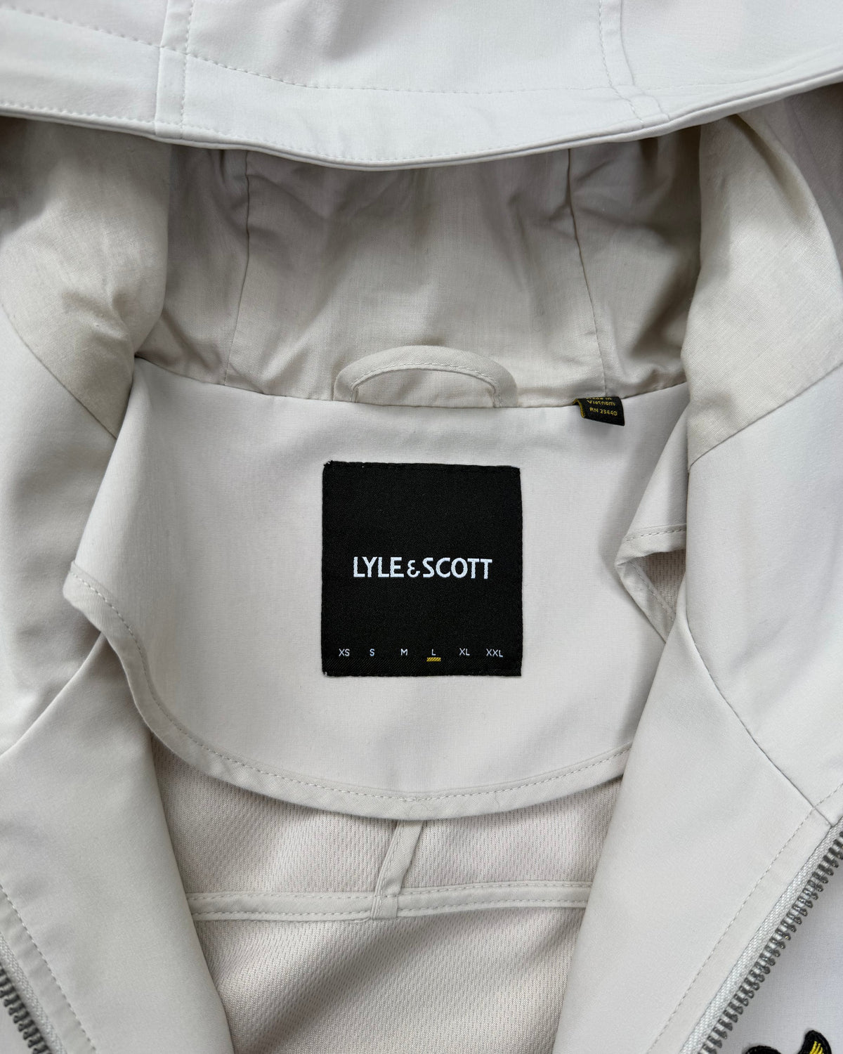 Lyle & Scott Kapuzen-Windjacke Hellgrau Größe L – Etikett
