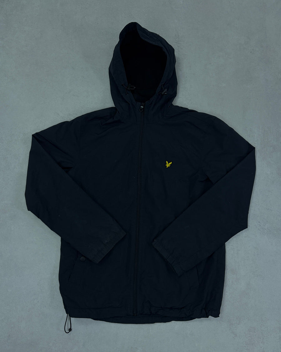 Lyle & Scott Kapuzenjacke Navy mit Fleece-Futter Größe M – Vorderseite