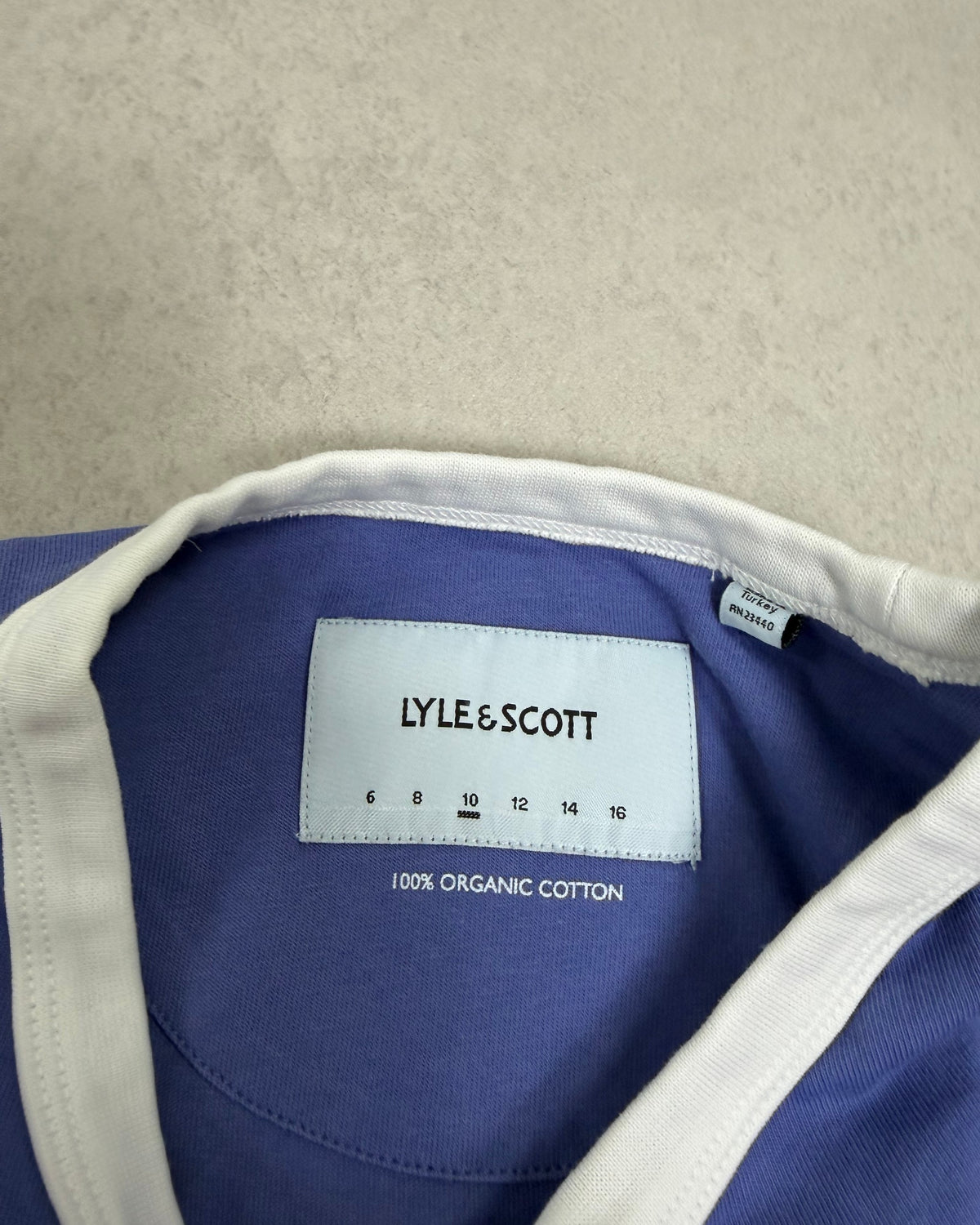 Lyle & Scott Kinder Ringer T-Shirt Royalblau Größe Kinder 140 – Etikett