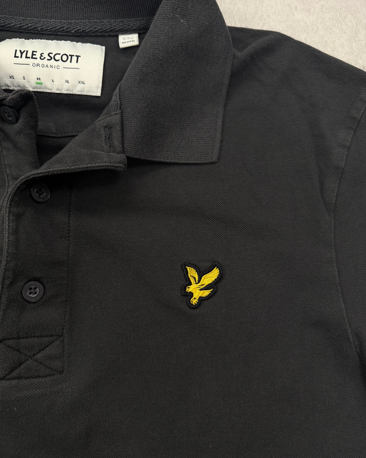Lyle & Scott Poloshirt Anthrazit Größe M – Detail