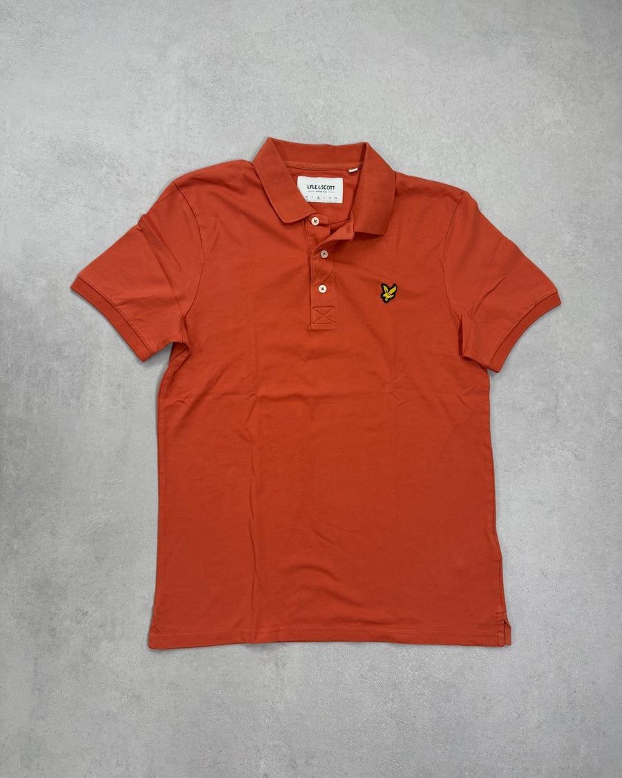 Lyle & Scott Poloshirt Rostorange Größe M – Vorderseite