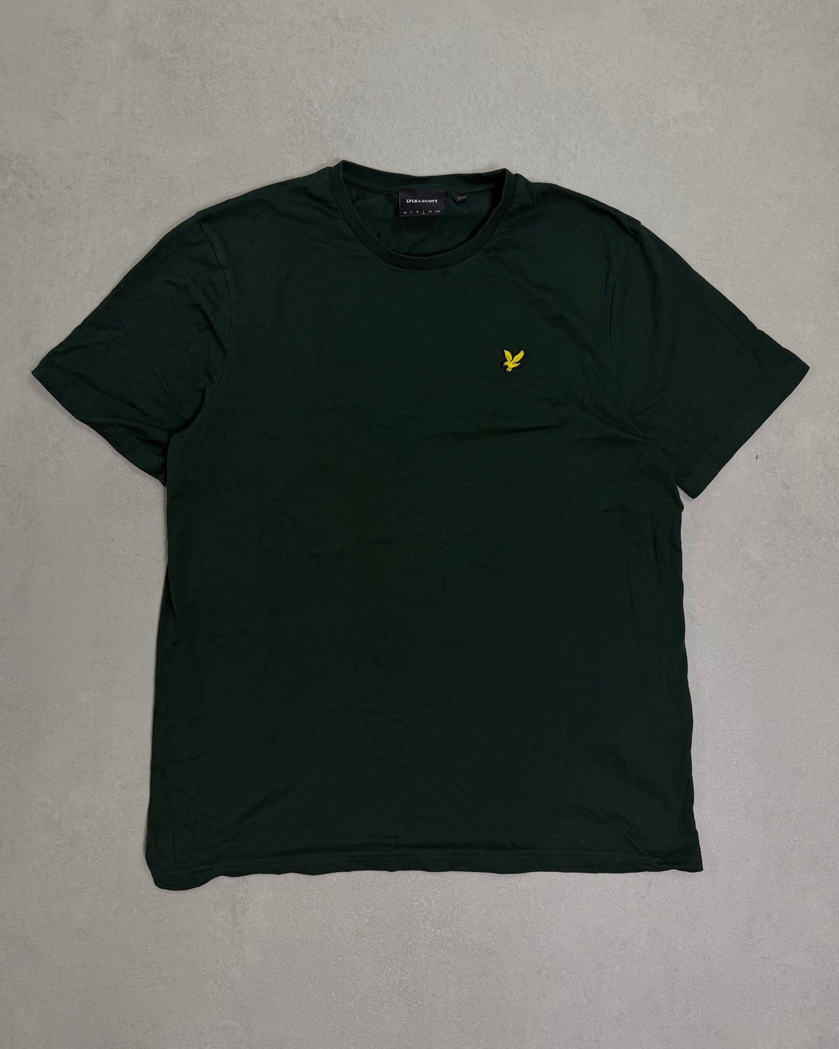 Lyle & Scott T-Shirt Dunkelgrün mit Adler-Logo Größe L – Vorderseite