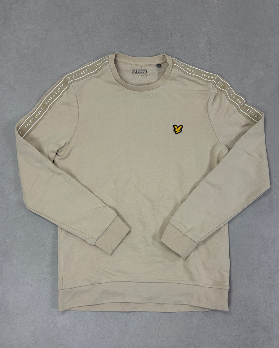 Lyle & Scott Taped Pullover Beige Größe M – Vorderseite