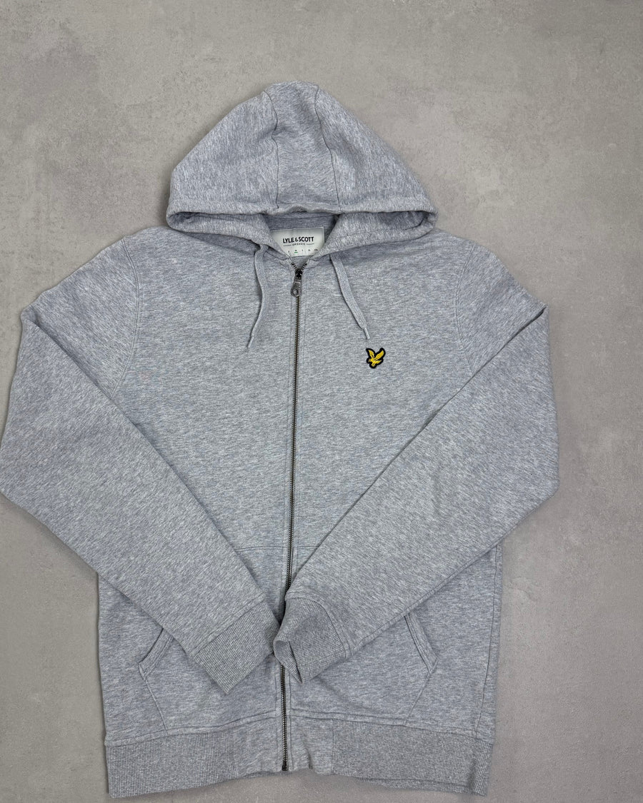 Lyle & Scott Zip-Hoodie Grau meliert Größe M – Vorderseite
