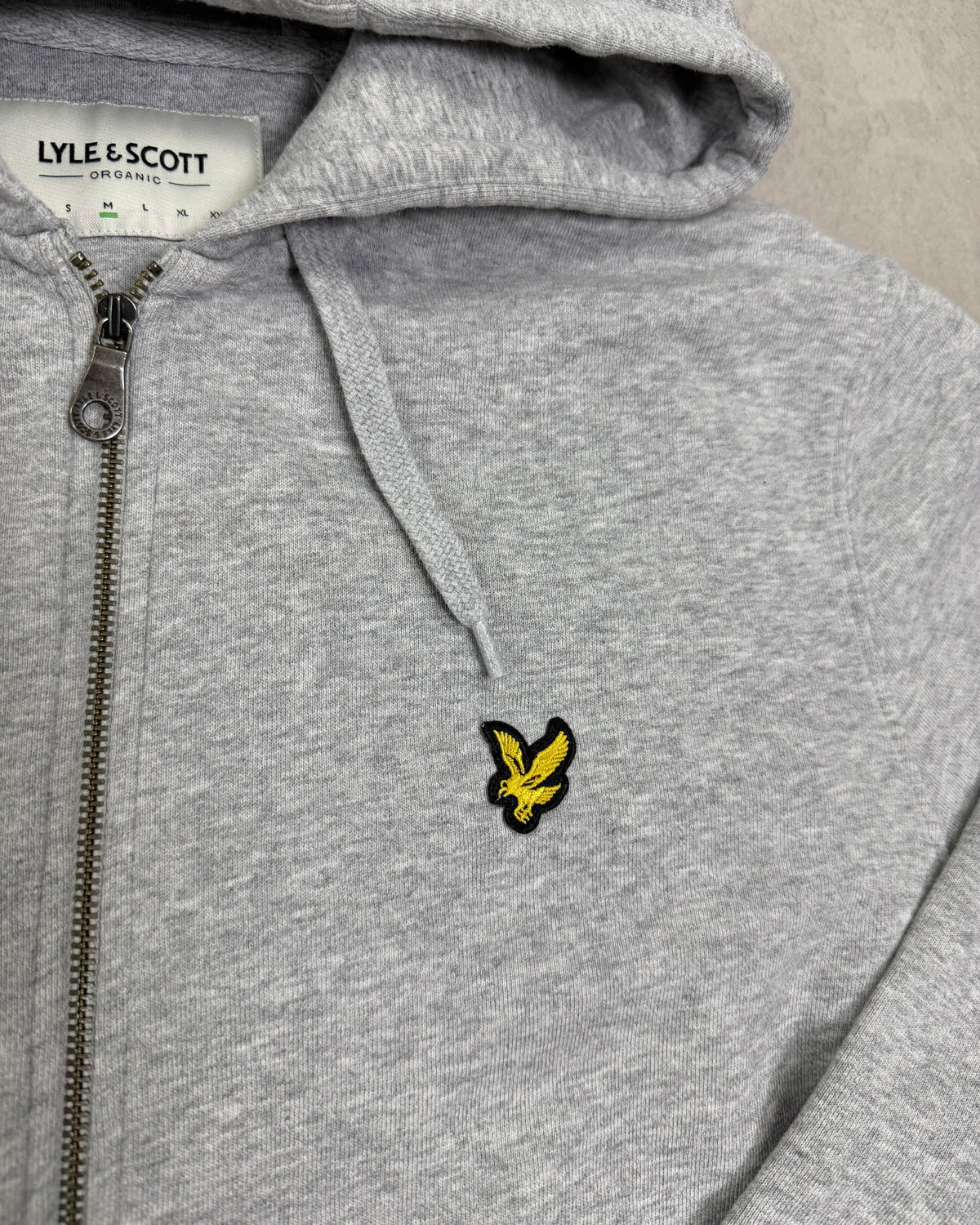 Lyle & Scott Zip-Hoodie Grau meliert Größe M – Detail