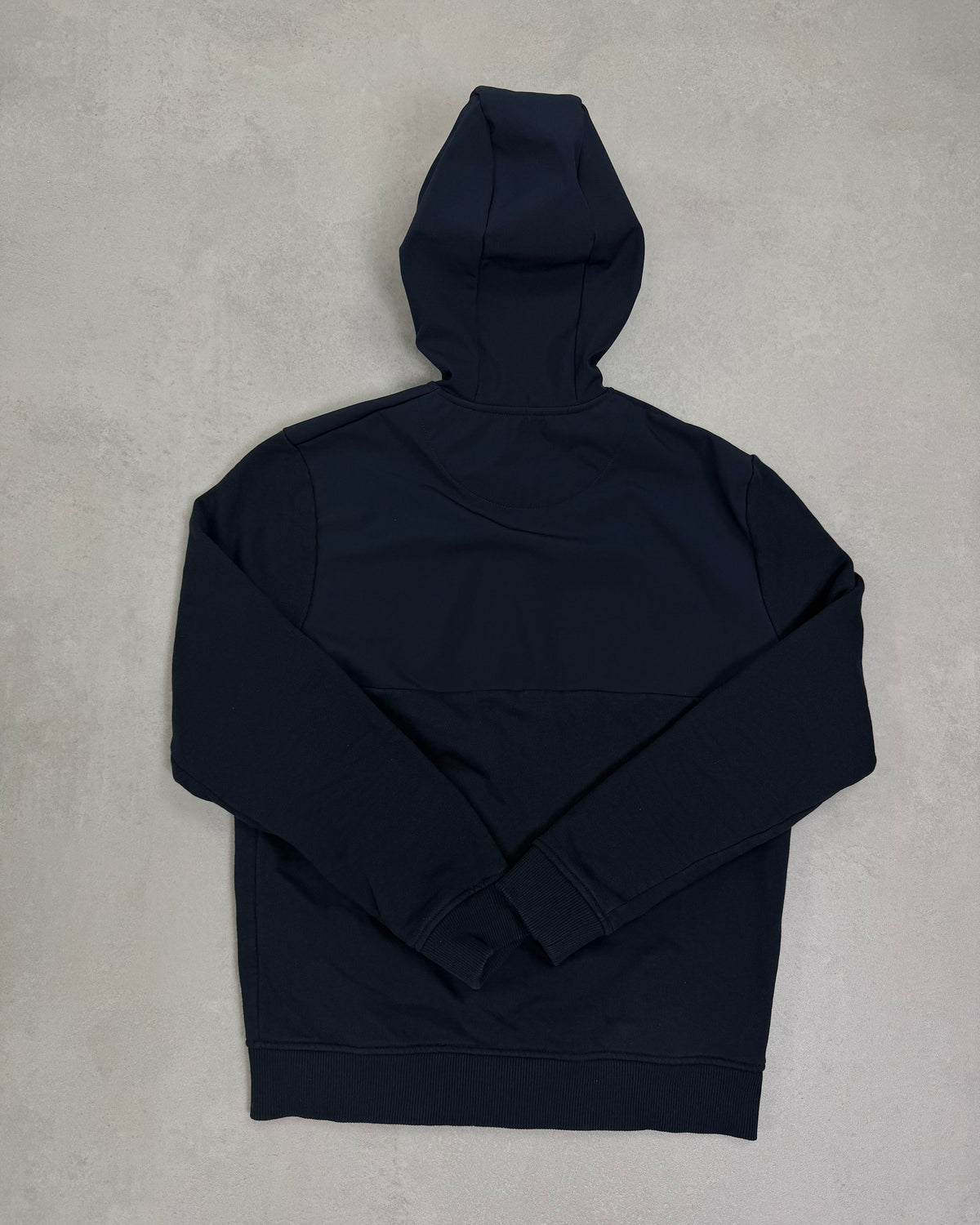 Lyle & Scott Zip-Hoodie Navy mit Nylon-Einsätzen Größe M – Rückseite
