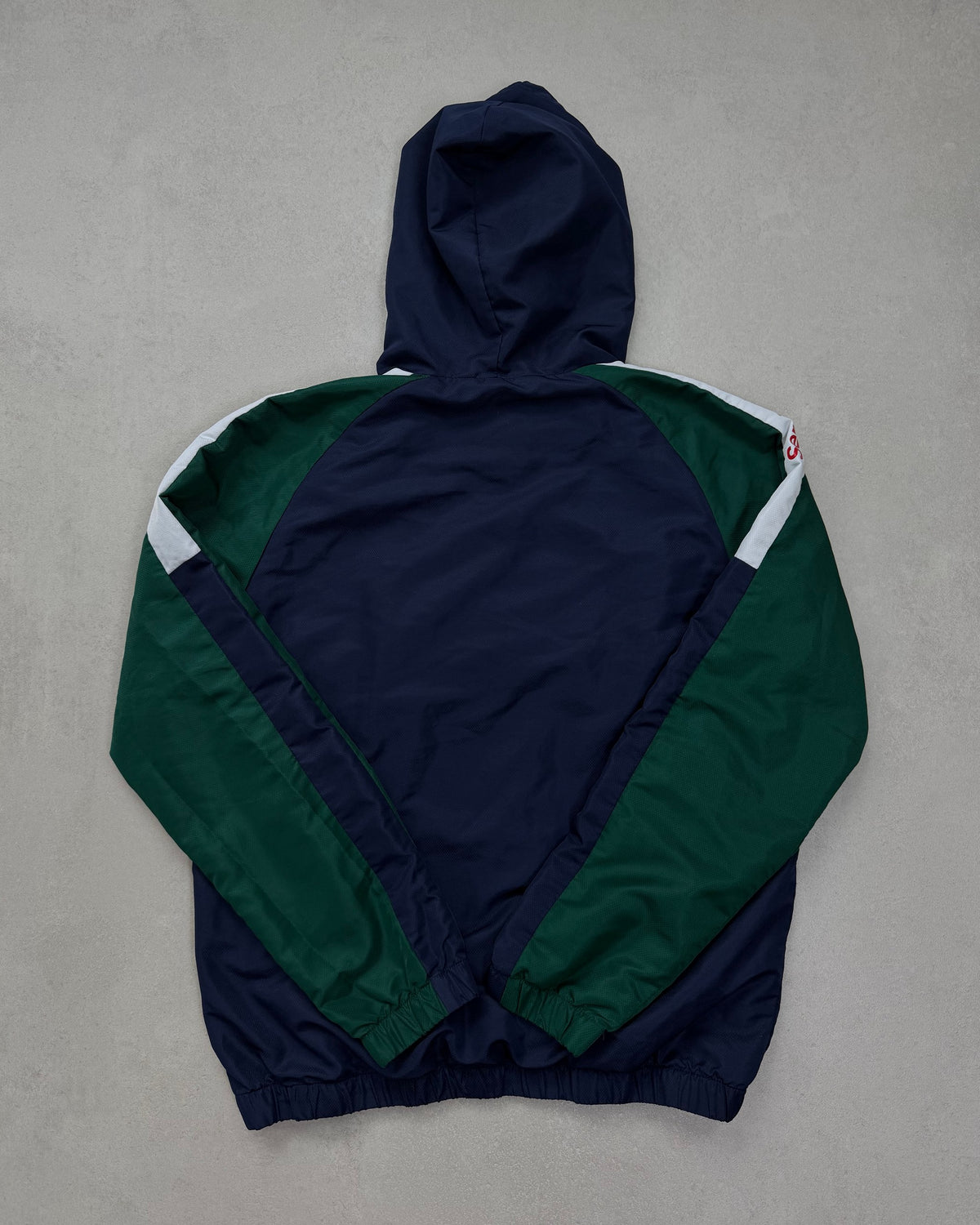 Sergio Tacchini Half-Zip Windbreaker Navy-Grün-Weiß Größe M – Rückseite