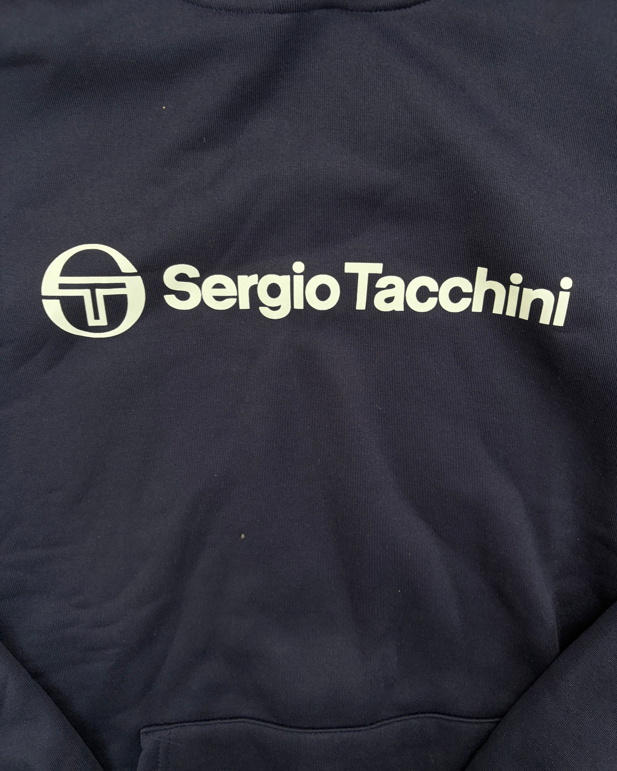 Sergio Tacchini Hoodie Navy mit Logo-Schriftzug Größe XL – Detail