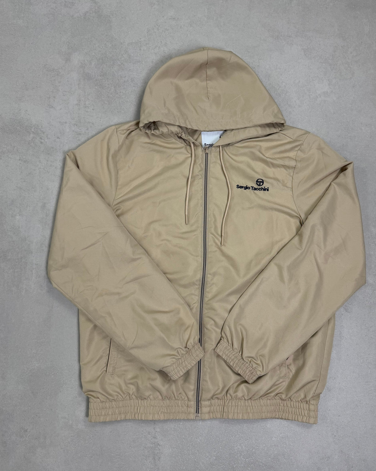 Sergio Tacchini Kapuzenjacke Beige Größe L – Vorderseite